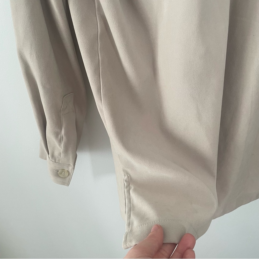 Classic Elements Beige Button Down Shirt - image 11